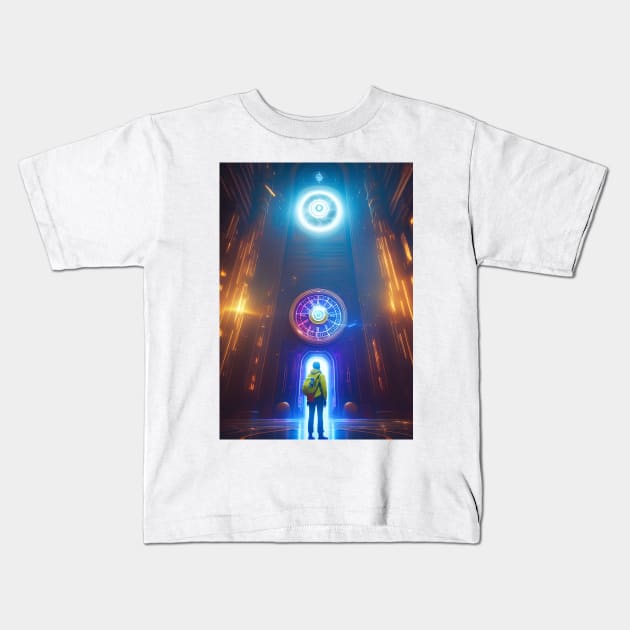 The Time Traveller Kids T-Shirt by Fanbros_art